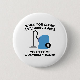 Vacuum Cleaner 6 Cm Round Badge