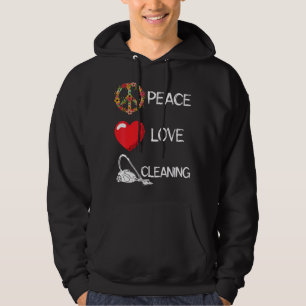 Vacuum Cleaner Love Peace Heart Calm Cleaning Clea Hoodie