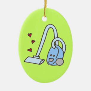 Vacuum Cleaner with Hearts Ceramic Tree Decoration