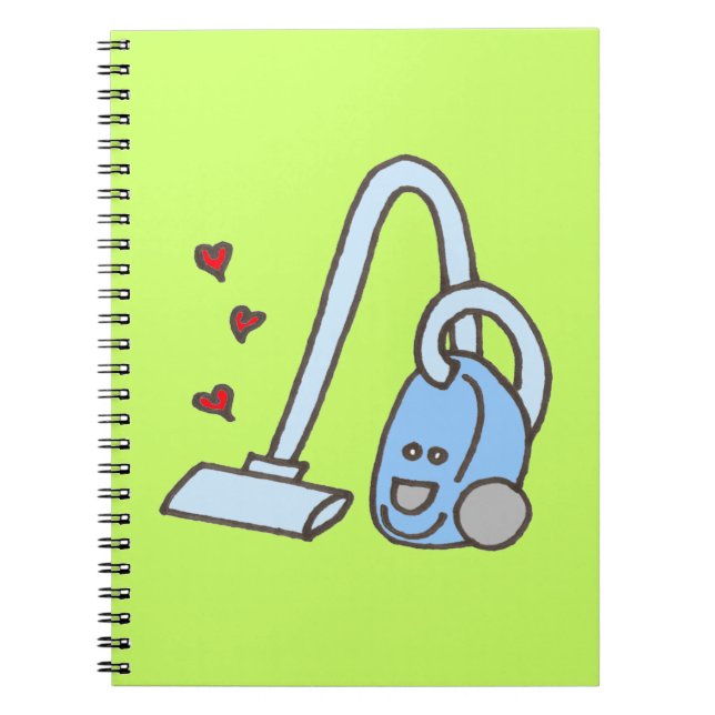 Vacuum Cleaner with Hearts Notebook (Front)