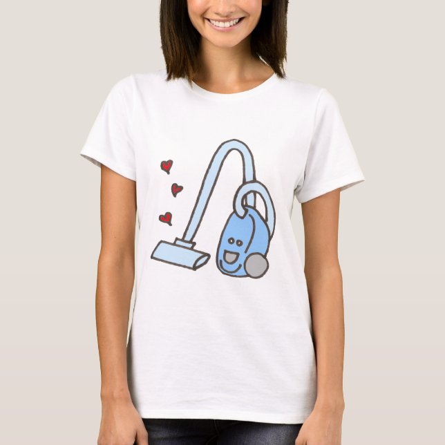 Vacuum Cleaner with Hearts T-Shirt (Front)