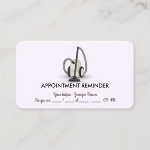 Vacuum House Cleaning Appointment Reminder Business Card