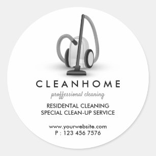 Vacuum Machine Housekeeper Service Classic Round Sticker