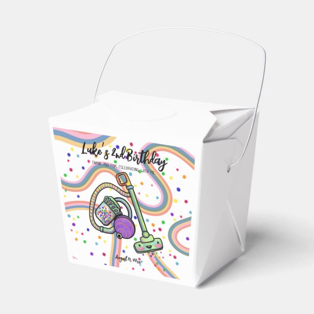 Vacuum Party Paper Favour Box, Take Out 2x2x2.75 Box (Front Side)
