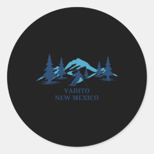 Vadito New Mexico Ski Resort Skiing Skier Classic Round Sticker