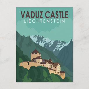 Vaduz Castle Liechtenstein Travel Vintage Art Postcard