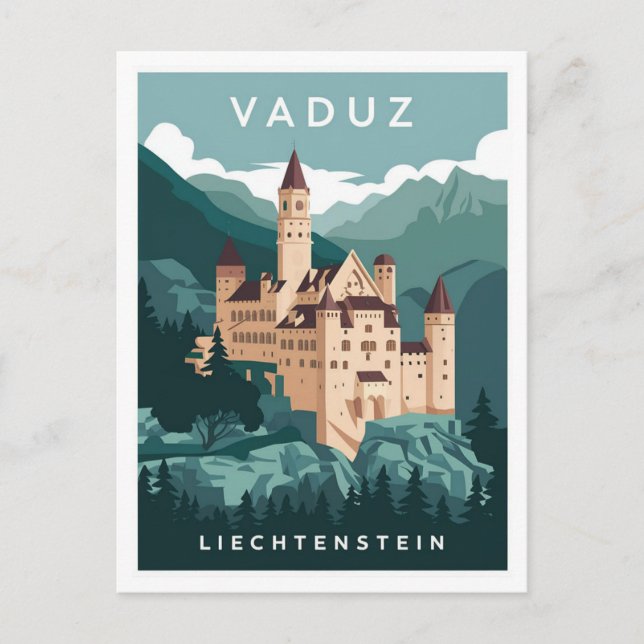 Vaduz Castle Liechtenstein Vintage Travel Postcard (Front)