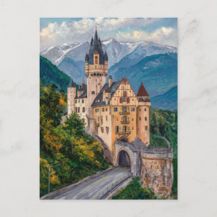 Vaduz Castle Liechtenstein Watercolor Painting Postcard
