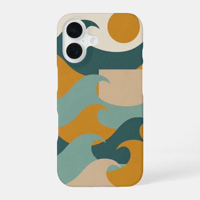 Vague et Soleil Abstraits iPhone 16 Case (Back)