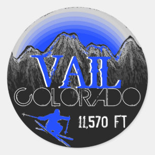Vail Colorado blue ski mountain stickers