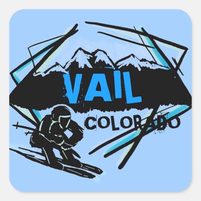 Vail Colorado blue ski mountain stickers (Front)