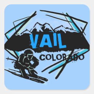 Vail Colorado blue ski mountain stickers