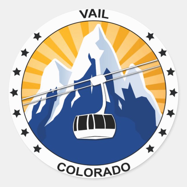Vail Colorado Classic Round Sticker (Front)
