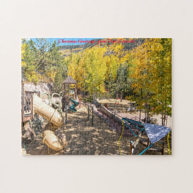 Vail Colorado Forest Park.Christmas Greetings Jigsaw Puzzle (Horizontal)