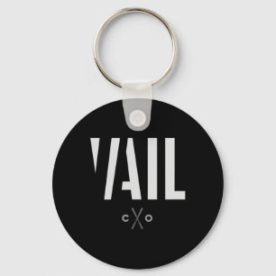 Vail Colorado Graphic Ski Key Ring