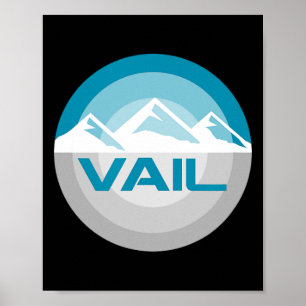Vail Colorado Graphic Vintage Snowboarding Skiing Poster
