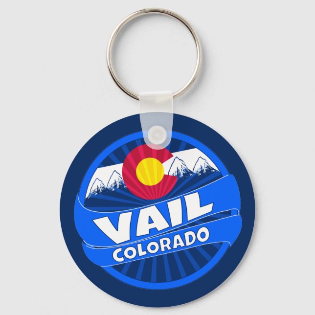 Vail Colorado mountain burst keychain (Front)