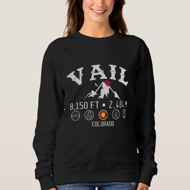 Vail Colorado Mountain Minimalist Souvenirs Sweatshirt (Front)