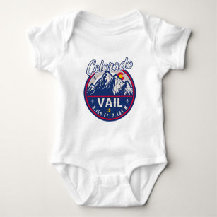 Vail Colorado Mountain Retro Sunset Souvenirs Baby Bodysuit