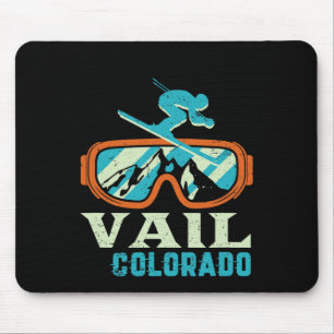 Vail Colorado Mountain Vintage Retro Skiing And Sn Mouse Pad