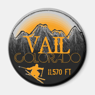 Vail Colorado orange ski mountain magnet