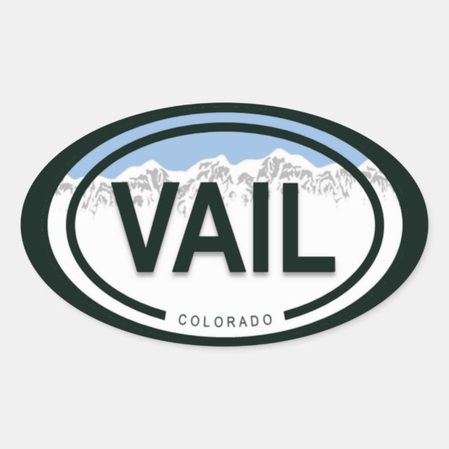 Vail Colorado Rocky Mountain Oval Sticker (Front)