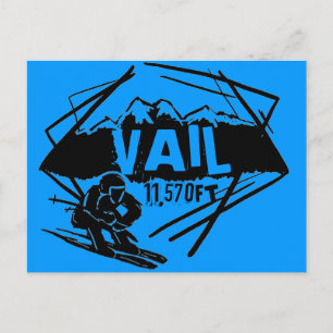 Vail Colorado ski elevation postcard