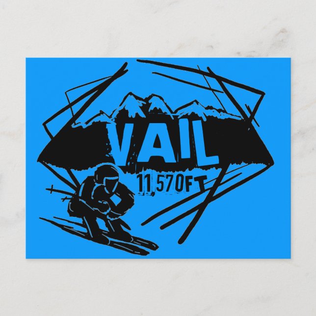 Vail Colorado ski elevation postcard (Front)