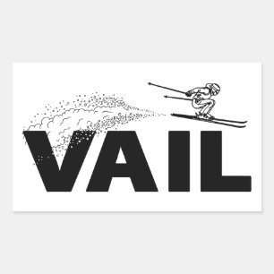 Vail Colorado Ski Jumper Rectangular Sticker