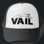 Vail Colorado Ski Jumper Trucker Hat<br><div class="desc">Vail,  Colorado has one of the best and most famous ski resorts in the state,  stunning mountain scenery,  and endless recreation. This great vintage design has a retro look.</div>