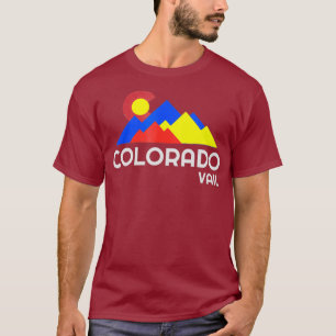 Vail Colorado Ski  Skiing Gifts Men Women 80s T-Shirt