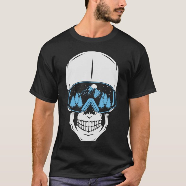 Vail Colorado – Ski & Snowboard Skeleton T-Shirt (Front)