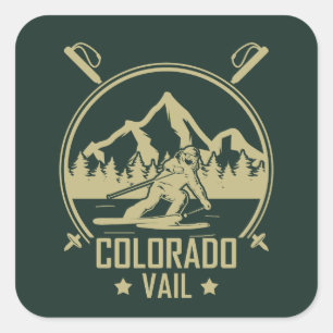 Vail Colorado Ski Square Sticker