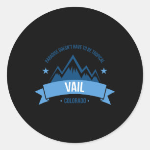 Vail Colorado Skiing Resort Vacation T Shirt Snowb Classic Round Sticker