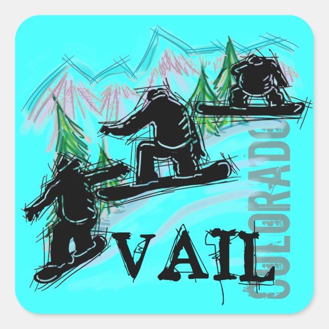 Vail Colorado snowboard stickers (Front)