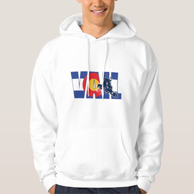 Vail Colorado Snowboarder Hoodie (Front)