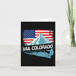 Vail Colorado Snowboarding American Flag I Nordic Card
