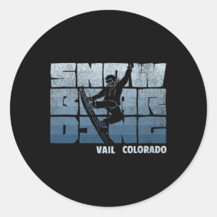 Vail Colorado Snowboarding Resort Cool Vintage Sno Classic Round Sticker