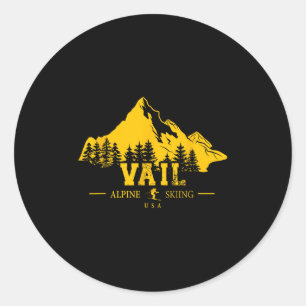 Vail Colorado Usa Ski Resort Alpine Skiing Souveni Classic Round Sticker