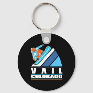 Vail Colorado - Vintage Snowboarder Key Ring