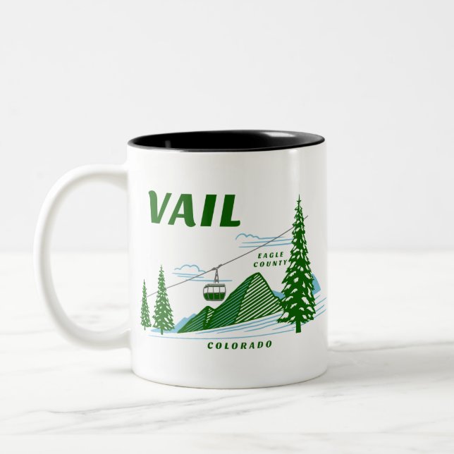 Vail Eagle County Colorado Two-Tone Coffee Mug (Left)