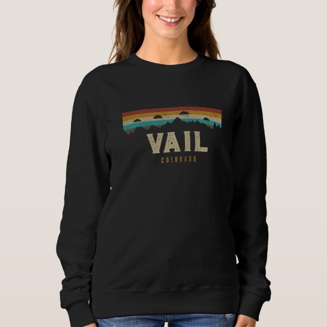 Vail Mountains Colorado Hiking Outdoors Retro Prem Sweatshirt (Front)