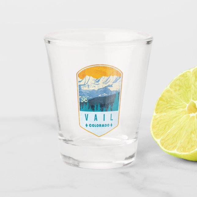 Vail Ski Badge Shot Glass (Front)