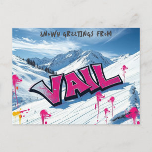 Vail Ski Resort Colorado graffiti Postcard