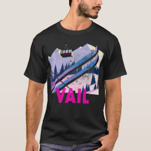 Vail Ski Vintage Style Vail Skiing Vacation  T-Shirt