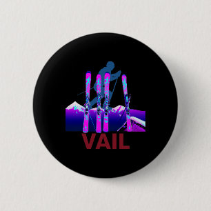Vail Skiing And Snowboarding Retro 90s Vail Ski  6 Cm Round Badge
