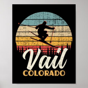 Vail Skiing Colorado Vintage Mountain Ski Poster
