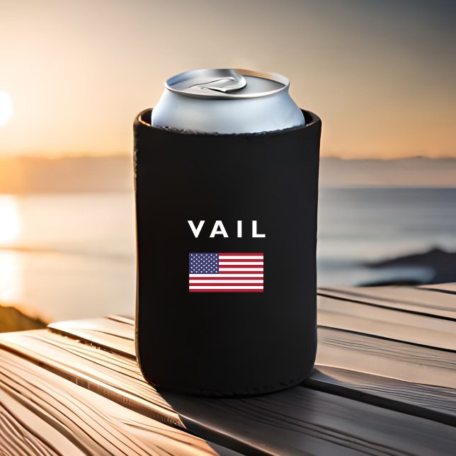 Vail USA American Flag Dark Colour Can Cooler (Creator Uploaded)
