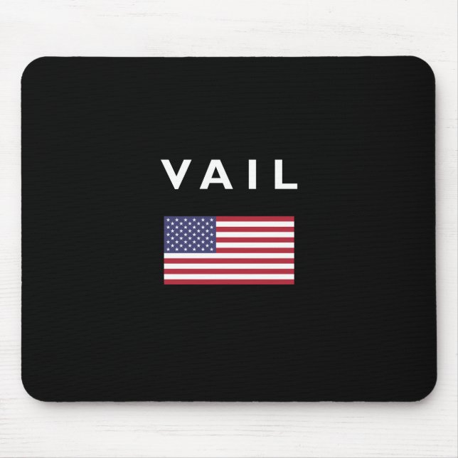 Vail USA American Flag Dark Colour Mouse Pad (Front)
