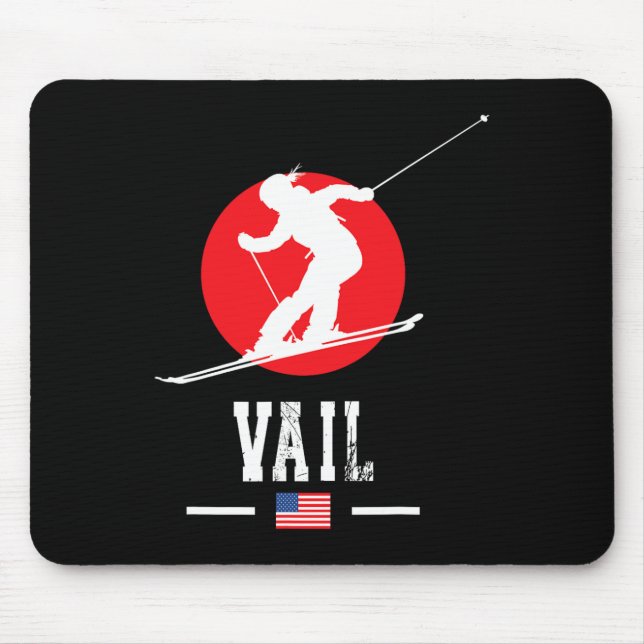 Vail Usa Ski Resort Rocky Mountains American Skiin Mouse Pad (Front)
